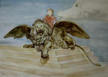 Flew (Lions Watercolor). Zozoulia Maria