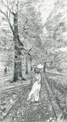Autumn Walk (The Lady With The Dog). Zozoulia Maria