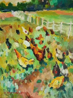 Chickens at the fence