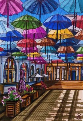 Krasnoyarsk. Umbrellas