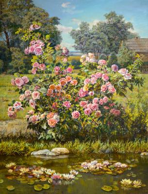 Rose bush by the pond (A Bush). Panov Eduard