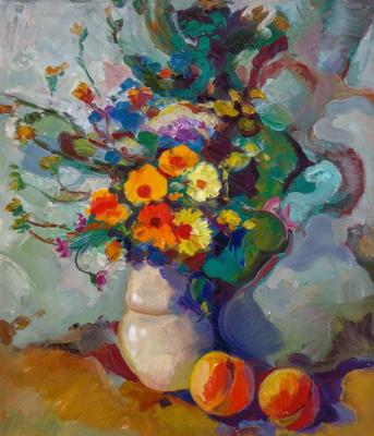 Still life with peaches