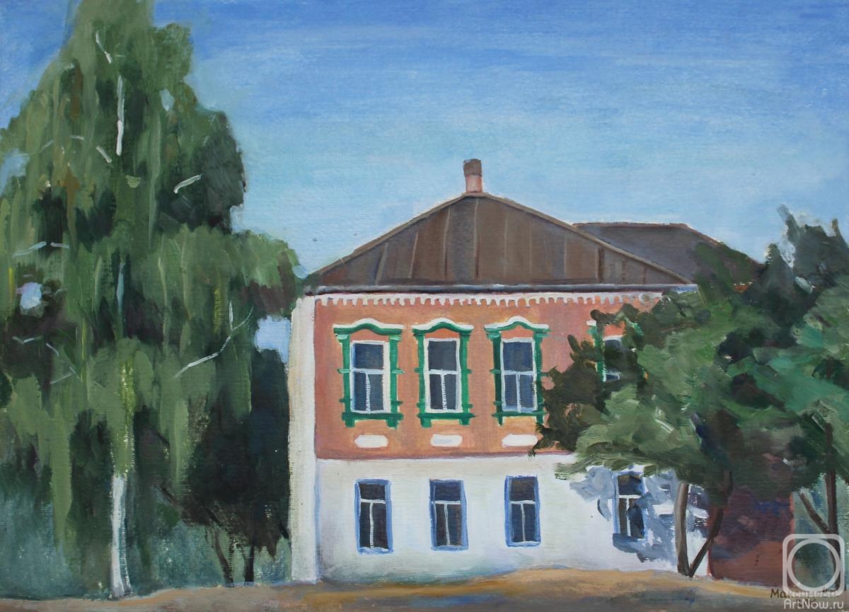 Maksimova Anna. House with birch.Series "Village. Summer."