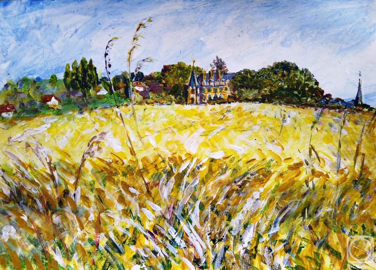 Sechko Xenia. Wheat field, castle in the distance, France
