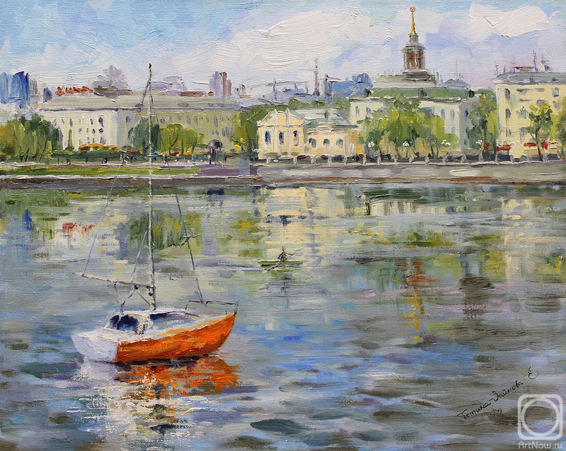 Tyutina-Zaykova Ekaterina. City pond. Summer morning