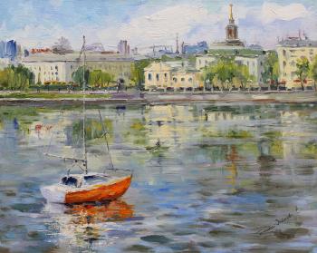 City pond. Summer morning. Tyutina-Zaykova Ekaterina