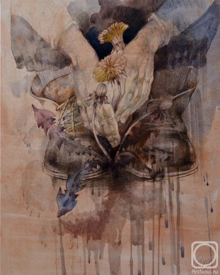 Naletova Olga. A series of "Flowers in hand". Sheet No. 6, "Dandelions"