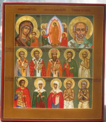 Cathedral of the Saints (three-row icon, without salary)