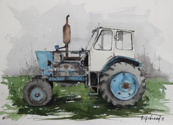 White tractor. Petrovskaya Irina