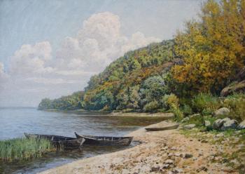 Autumn day on the Volga bank