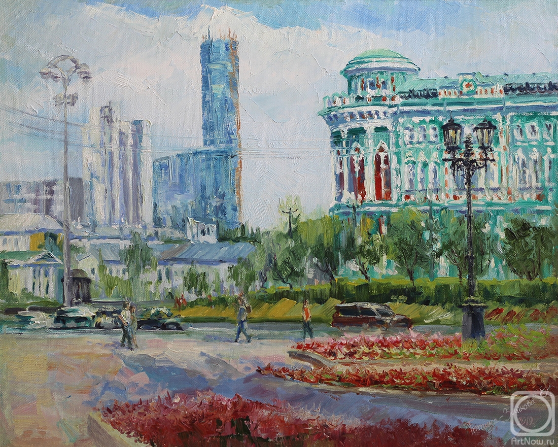 Tyutina-Zaykova Ekaterina. Urban morning on the Square of Labor