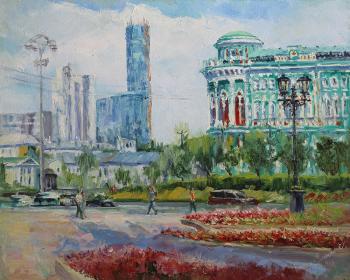 Urban morning on the Square of Labor (Yekaterinburg Drawn). Tyutina-Zaykova Ekaterina