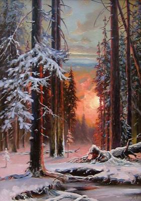 Sunset. Forest. Winter. Pryadko Larisa