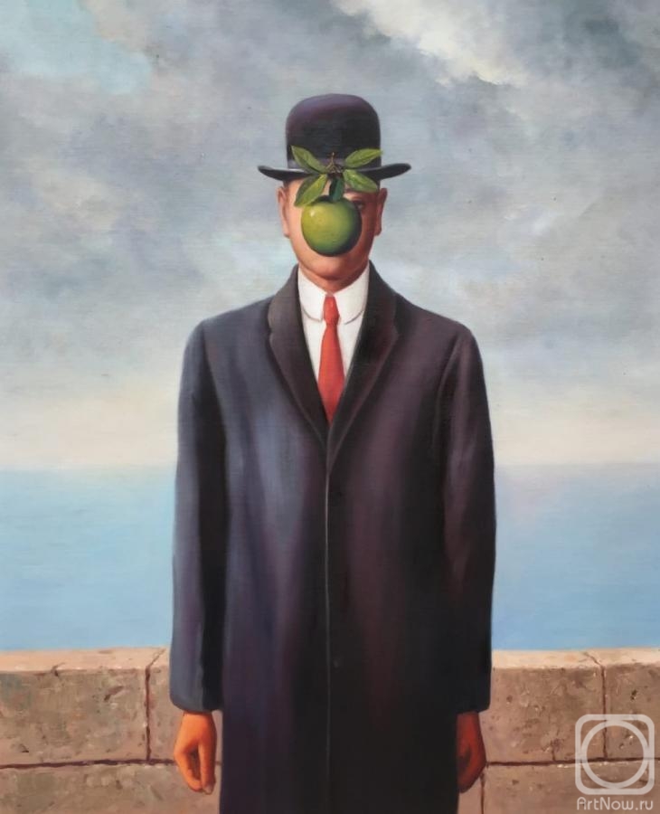 Kamskij Savelij. A copy of the picture of Rene Magritte's. Son of man