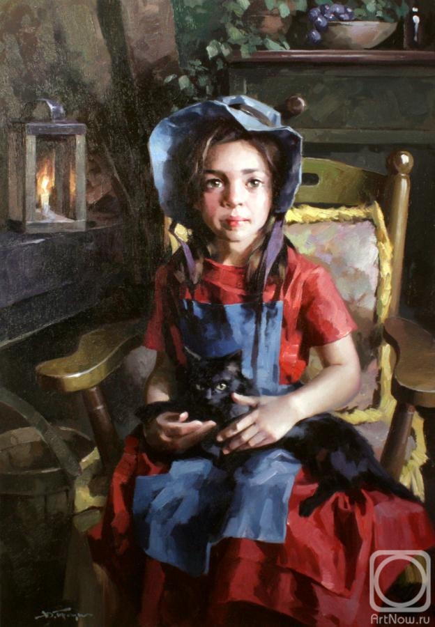 Pryadko Yuri. Girl with a cat