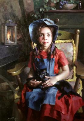 Girl with a cat. Pryadko Yuri