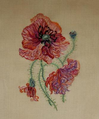 Red poppy (Embroidered Flowers). Abramova Anna