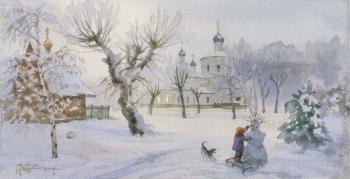 Happy time. The Church Of St. John The Baptist (Children In Watercolor). Pugachev Pavel