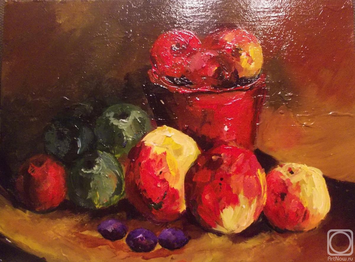 Privalov Mikhail. Apples in a red vase