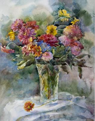 Bouquet of zinnias. Solod Ekaterina
