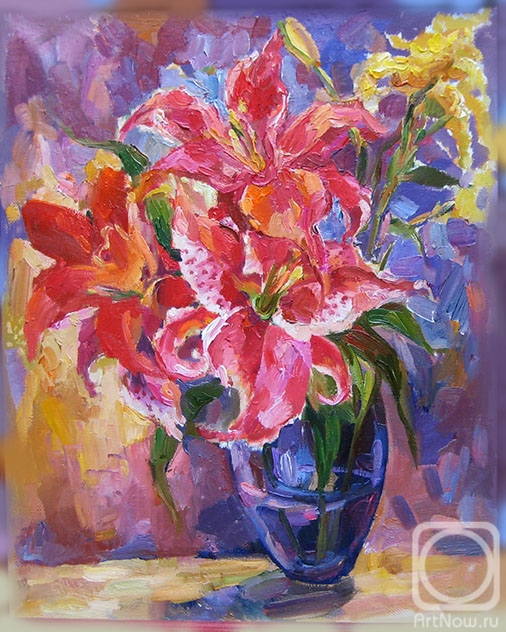Bocharova Anna. Lilies in blue vase
