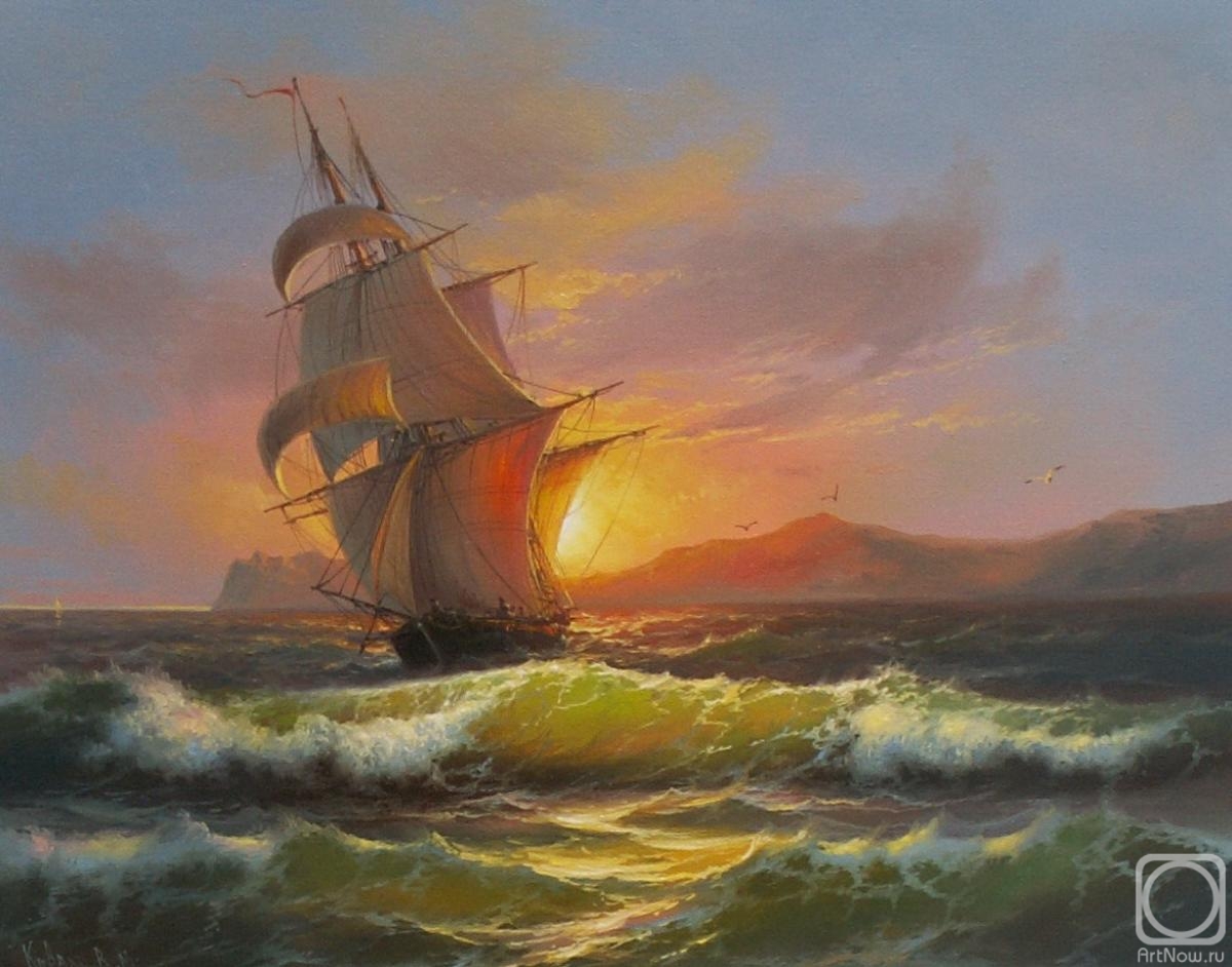 Koval Vladimir. Sailboat off the coast of Koktebel