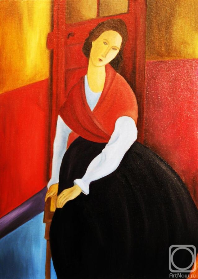 Knyazheva-Balloge Maria. A portrait of Jeanne (after A. Modigliani)