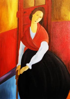 A portrait of Jeanne (after A. Modigliani). Knyazheva-Balloge Maria