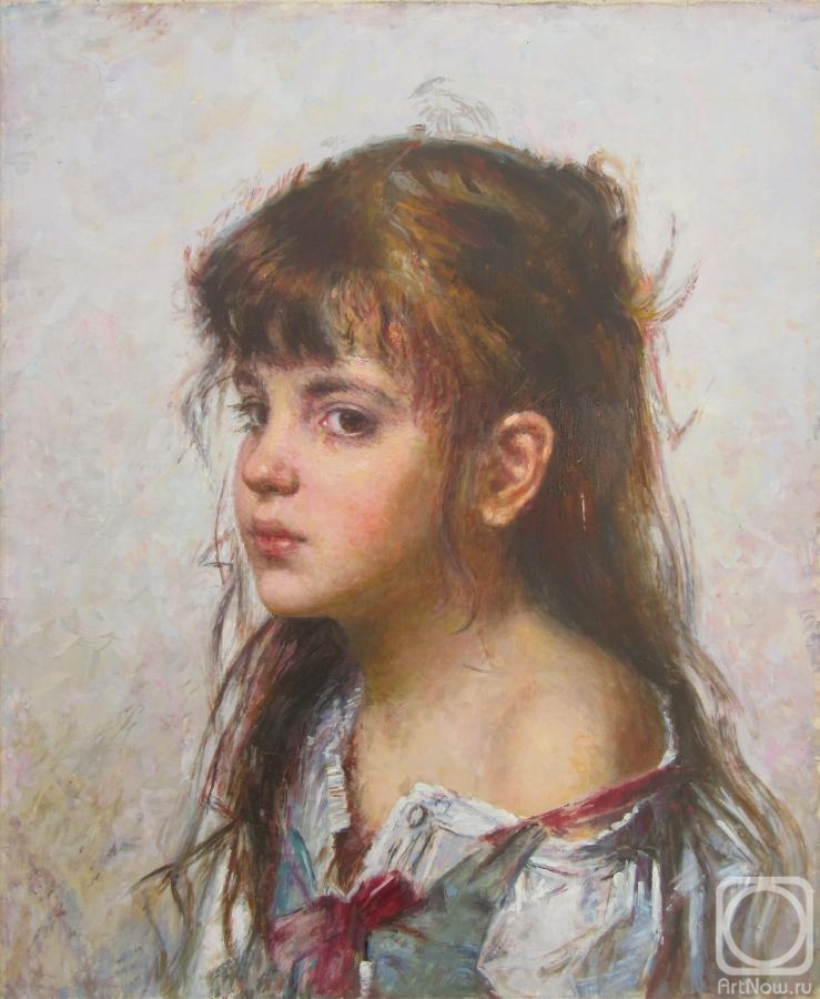 Matveev Mihail. A copy of the work Kharlamov "portrait of a girl"