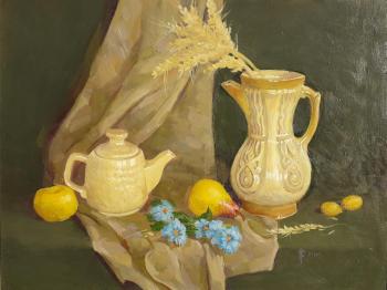 Still life with cornflowers