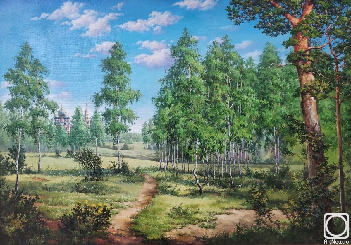 Lashmanova Svetlana. Birch grove in a Sunny day
