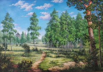 Birch grove in a Sunny day. Lashmanova Svetlana