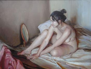 Nude with a small mirror (Young Woman On Bed). Dragin Igor