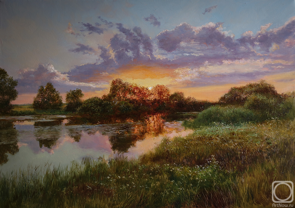 Panov Eduard. Sunset over the river