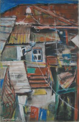 Yard in Alupka (Crimea In Paintings). Biryukova Lyudmila