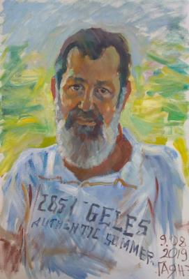 Portrait of a Serbian artist Dusan Teodorovich, from nature. Dobrovolskaya Gayane
