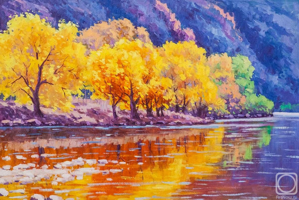 Sharabarin Andrey. Floats on the river autumn