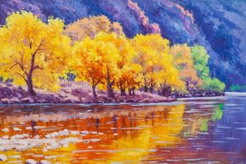Floats on the river autumn. Sharabarin Andrey
