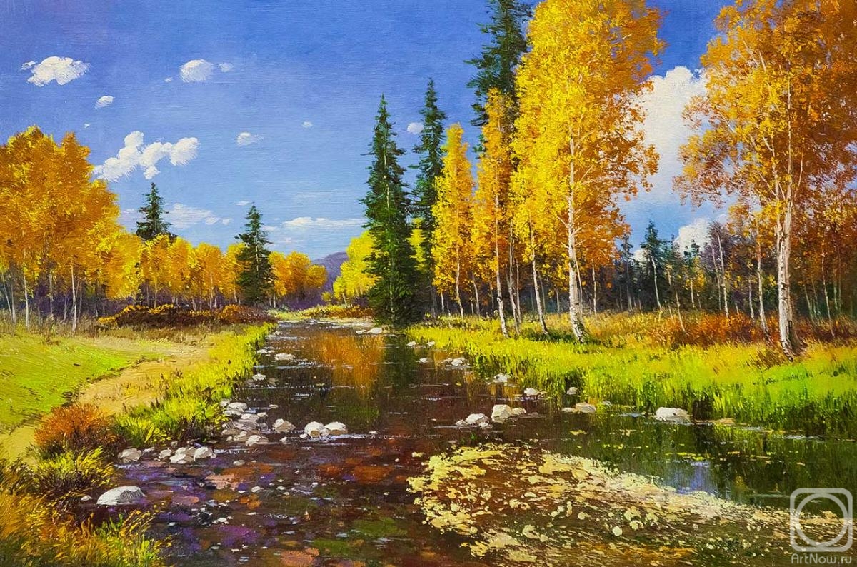 Sharabarin Andrey. Stream in the autumn forest