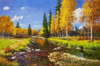 Stream in the autumn forest. Sharabarin Andrey