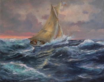 Solovev Alexey Sergeevich. Yacht at storm