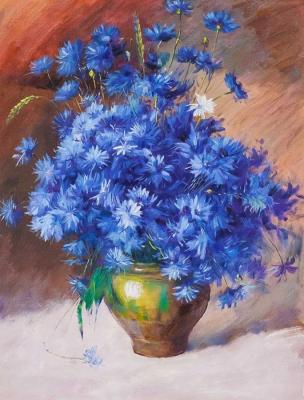 Copy of Isaac Levitans painting. Cornflowers. Kamskij Savelij