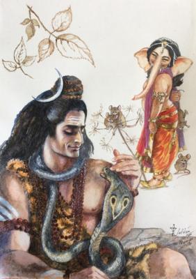Vasuki complains about Ganesha to Mahadev (Mohit Raina). Lievsky Felix