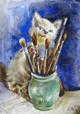 Cat artist (Skoda). Ripa Elena