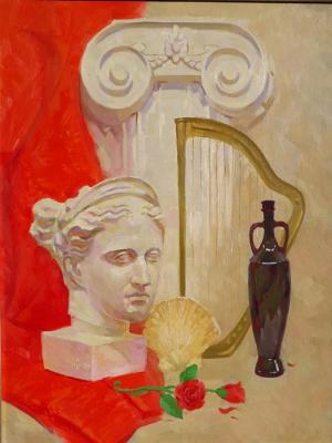 Still life with a harp (Oil Painting Blagoveshchensk). Fedoseev Konstantin