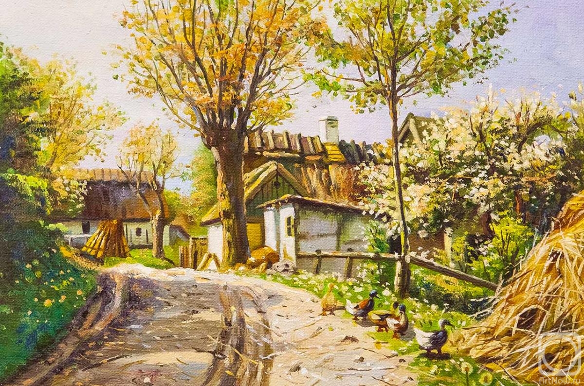 Kamskij Savelij. Copy of the painting by Mensted Peter Merck. Country Road