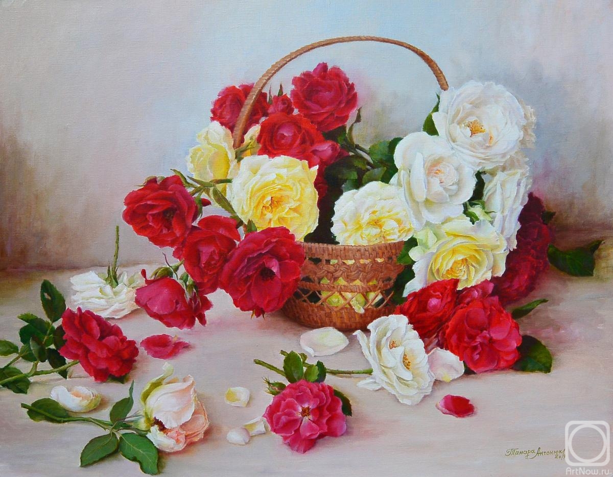 Antonyuk Tamara. Roses in a basket