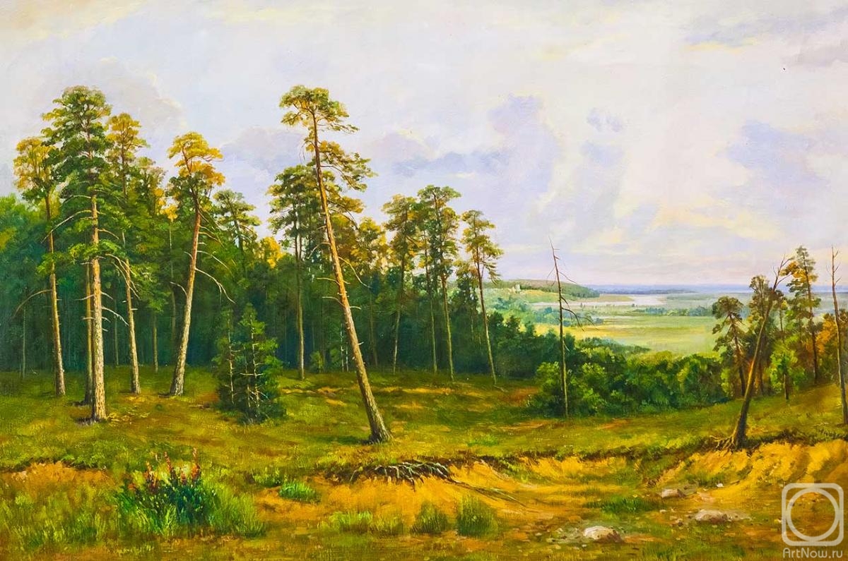 Kamskij Savelij. A copy of the picture by Ivan Shishkin. Rich log. Fir forest on the Kama River