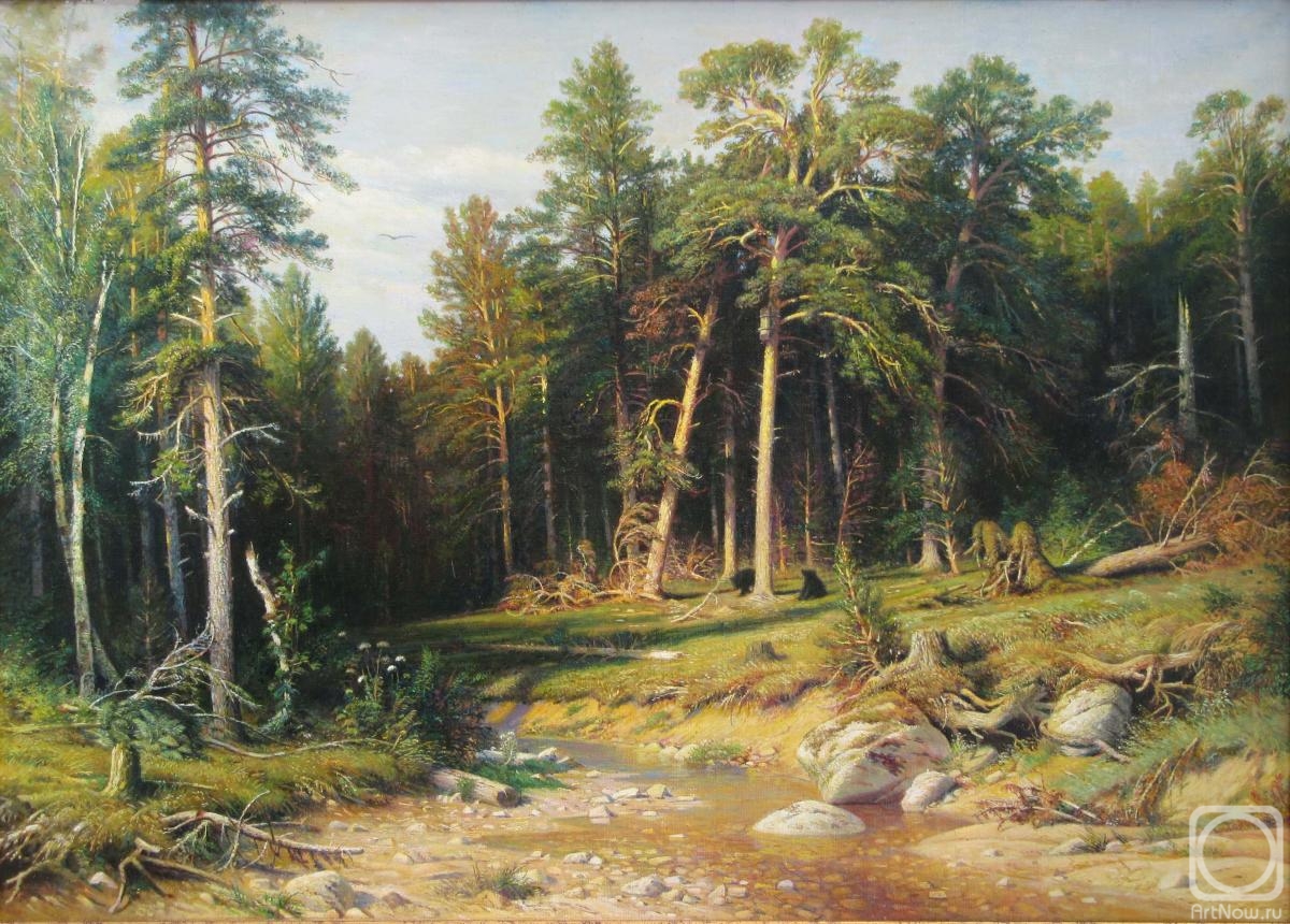 Matveev Mihail. Copy of work of I. I. Shishkin "Pine forest"