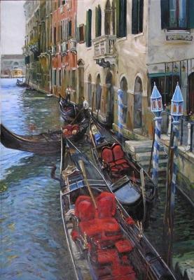 Er 1431 :: Venice.Gondolas on the canal